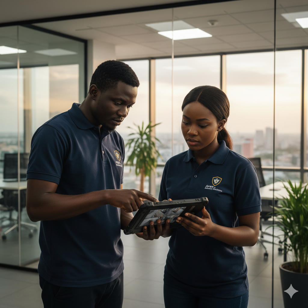 Apex technicians at work in a modern Ghanaian office